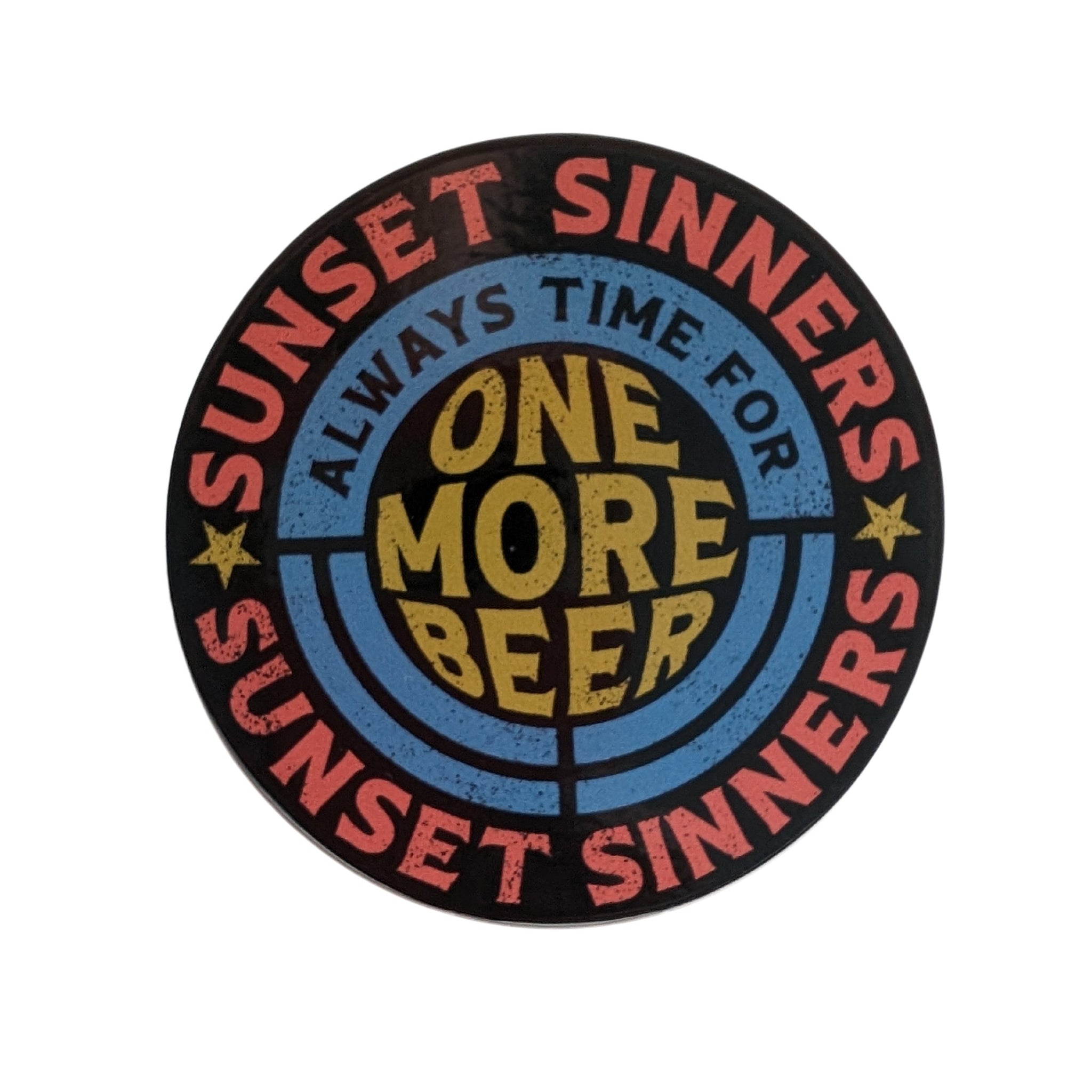 "One More Beer" Round Vinyl Sticker (Color)