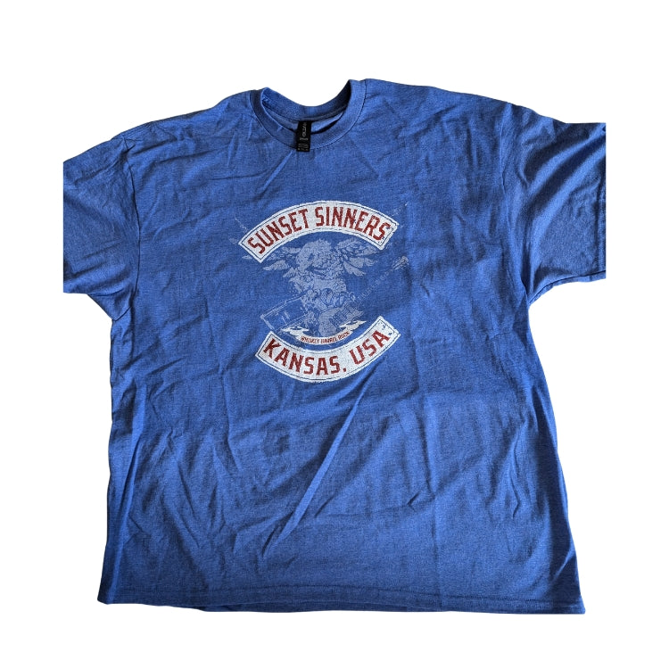 Sunset Sinners Retro Shirt (Blue)